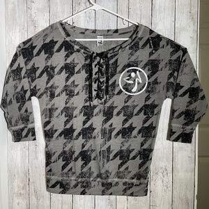 Zumba Rockin' Zumba Lace Up Pullover - Thunderin Gray - Spicy Small